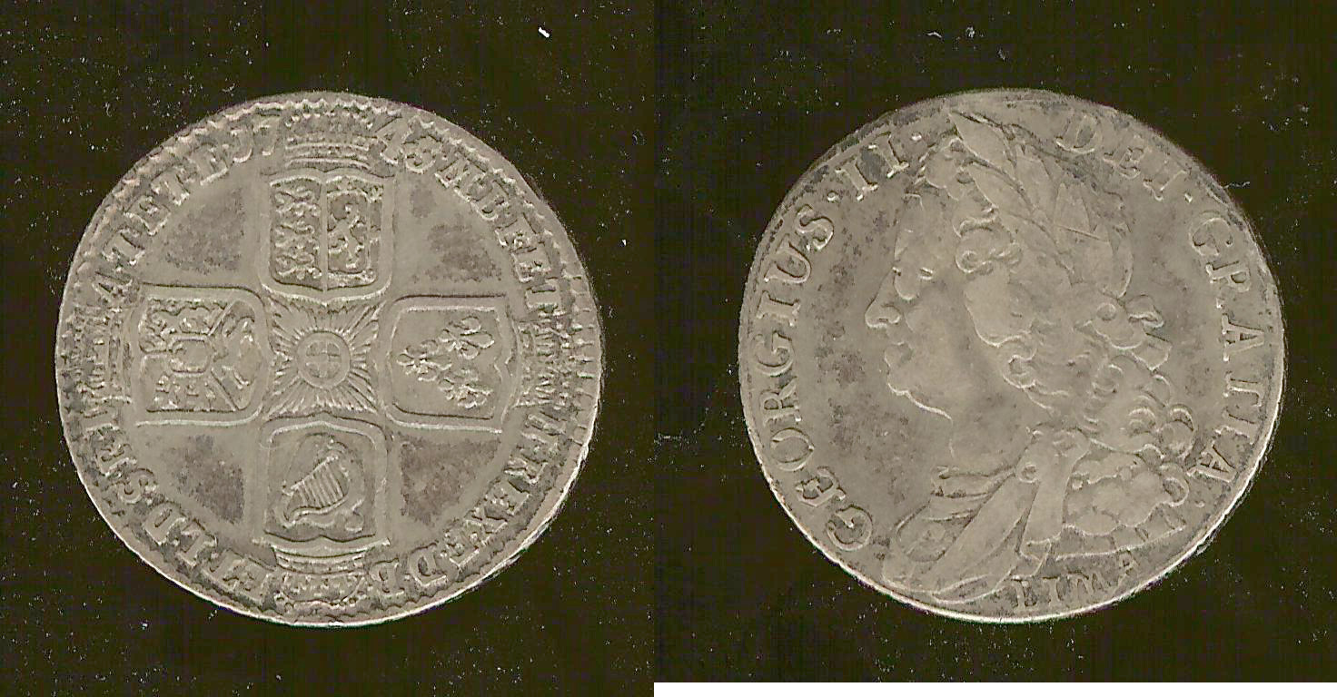 ROYAUME-UNI 1 Shilling Georges II 1746/45  LIMA TTB